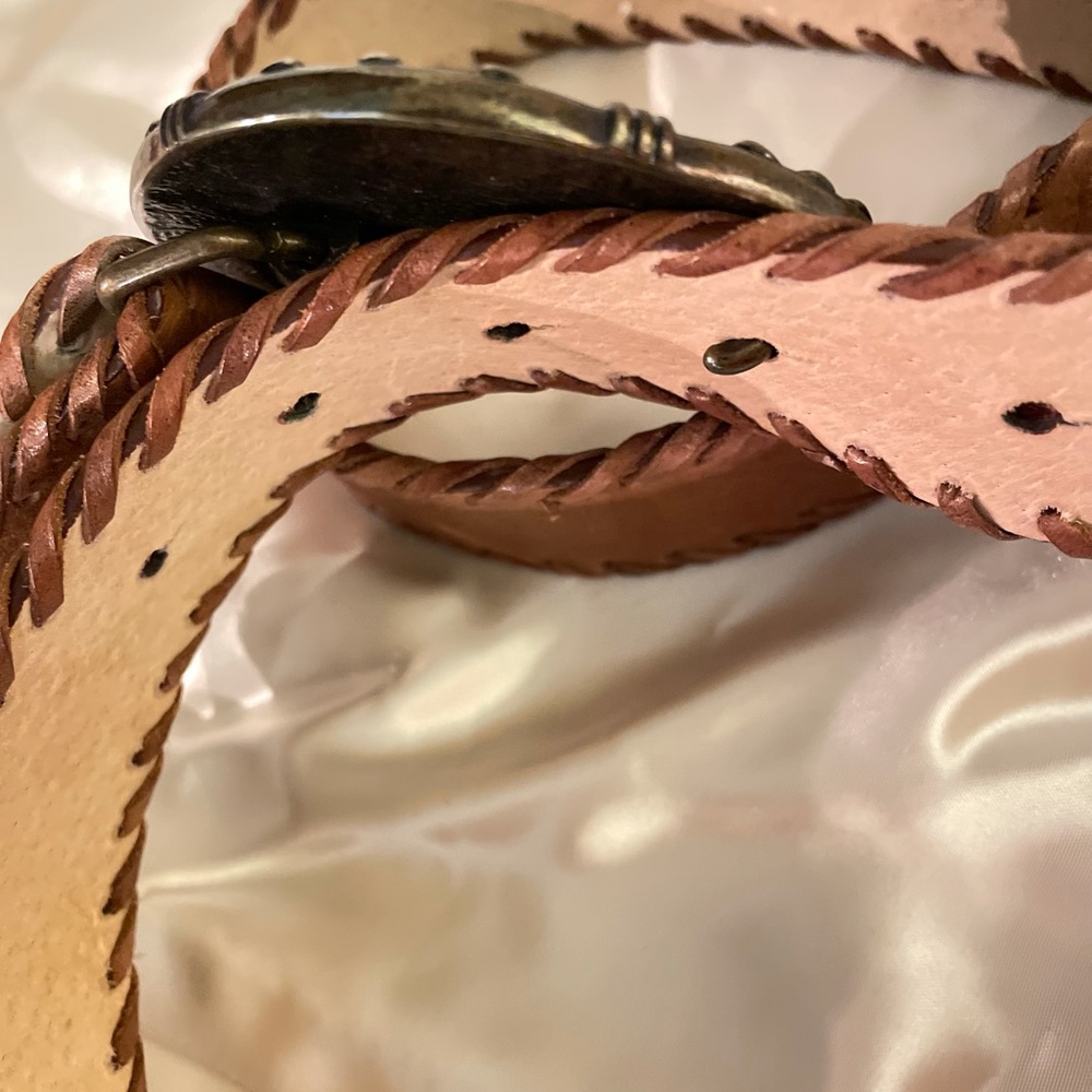 NINE WEST natural LEATHER BELT  LG/XL - Picture 10 of 13